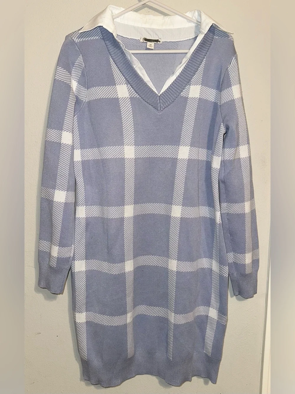 Cato Blue and White Plaid Dress